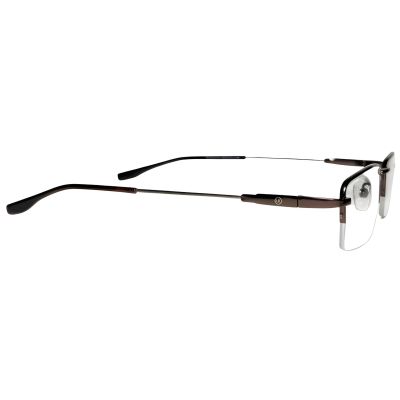 Terra Crest Semi Rimless Rectangular Brown Tortoiseshell Eyeglass Frame
