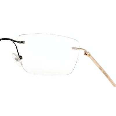 Monarch Air Gold Black Rimless Rectangular Optical Frame