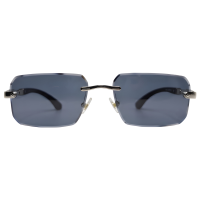 Azure Crest Rimless Square Sunglasses