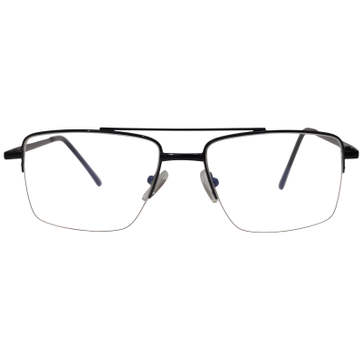 Black Double Bridge Half Rim Aviator Eyeglasses for Men & Women