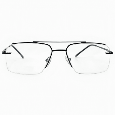 Black Titanium Half-Rim Prescription Frames