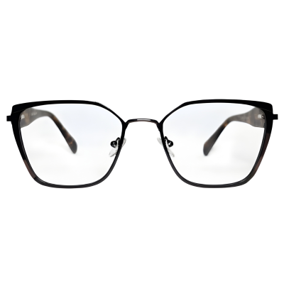 Black Tortoiseshell Geometric Eyeglasses