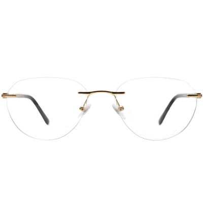 Butterfly-Shaped Rimless Glasses - Golden Color (Women's Eyewear)