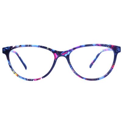Chic Cat-Eye Bluish Full Rim Sheet Eyewear for Women – Medium Frame
