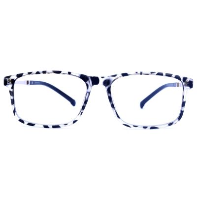 Silver Metallic Arm with Transparent Black Full-Rim Rectangle Sheet Eyewear (12.56 gm)