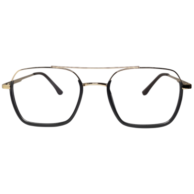 Double Bridge Square Metal Combination Eyeglasses