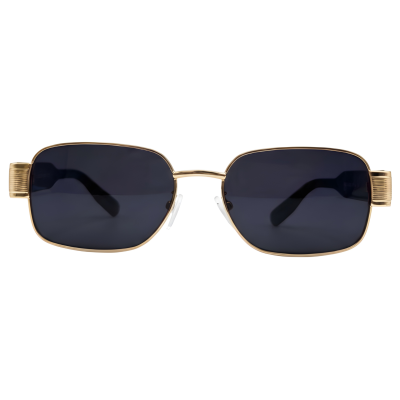 Gold Black Rectangular Sunglasses