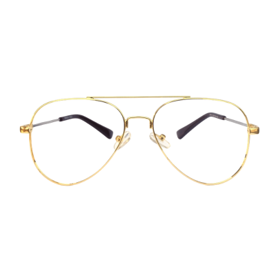 Golden Aviator Full Rim Metallic Eyewear – Slim Temple Frame