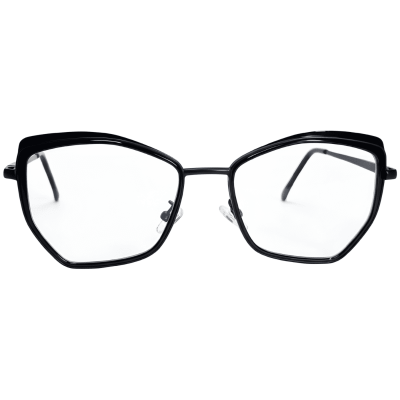 GraphixEdge Black Geometric Eyeglasses