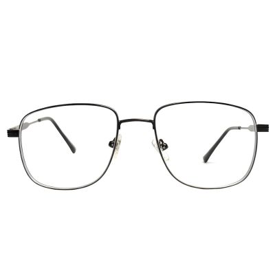 Grey Stainless Steel Modified Rectangular Eyeglass Frame