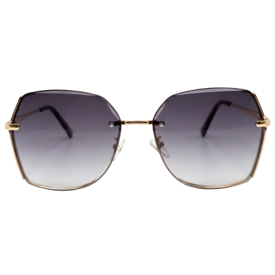 Grey Purple Gradient Geometric Oversized Sunglasses
