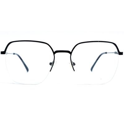 HexaLite Matte Graphite Half-Rim Eyewear – Black Accent