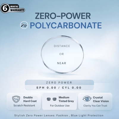 Nations Optics Zero Power – Polycarbonate Lenses – Medium Tinted Grey
