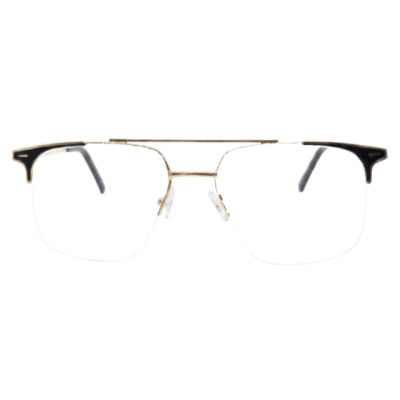 Merrick Double-Bridge Half-Rim Eyeglasses