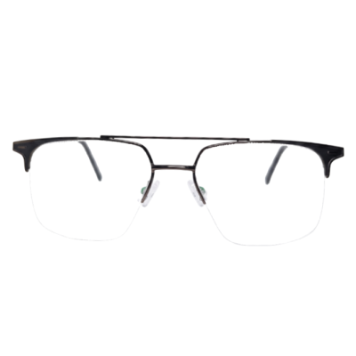 Merrick Double-Bridge Half-Rim Eyeglasses