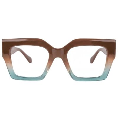 Nations Optics Retro Brown to Teal Gradient Chunky Cat-eye Frames