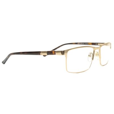 gold semi rimless rectangular eyeglasses frame