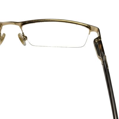 gold semi rimless rectangular eyeglasses frame