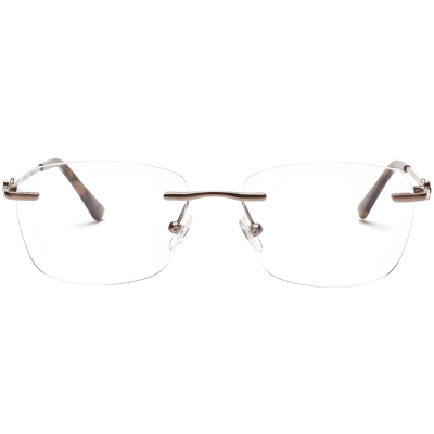 NationsOptics Women’s Rimless Modified Rectangular – Brown