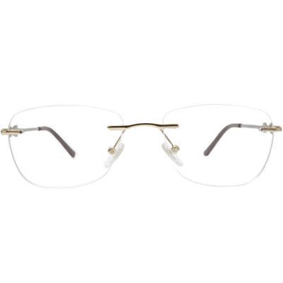 NationsOptics Women’s Rimless Modified Rectangular – Golden