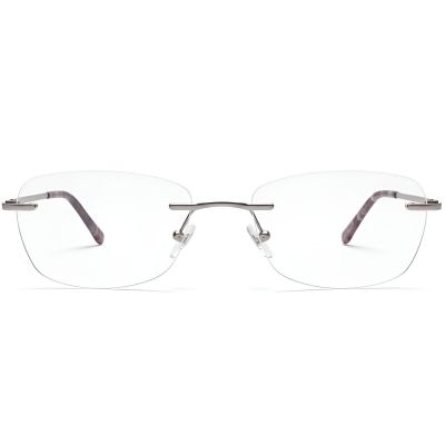 NationsOptics Women’s Rimless Modified Rectangular – Violet
