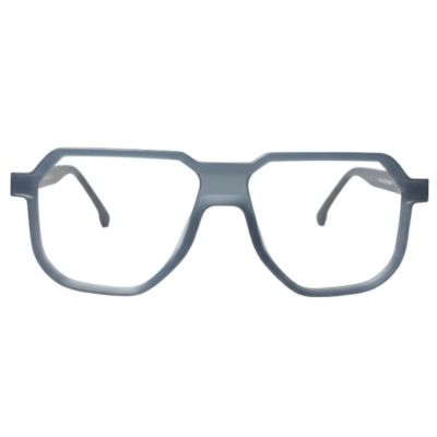 NationsOptics Steel Blue Matte Geometric Full-Rim Vision Frames
