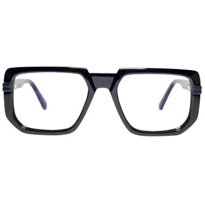 Noir Gloss Geometric Statement Eyeglass Frames