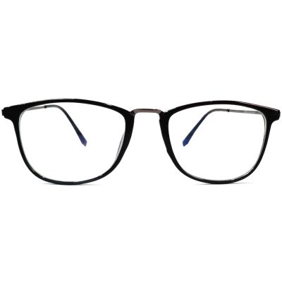 Oval Glossy Black Grey Metallic Side Sheet Spectacle