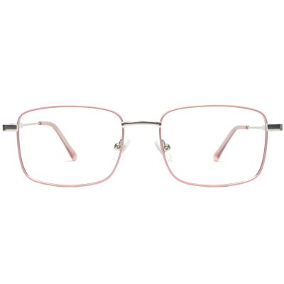 Pink Titanium Soft-Rectangle Eyeglasses – Unisex