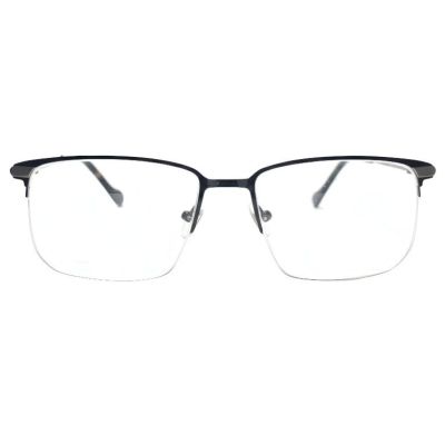 Nations Optics Modern Black Half-Rim Rectangular Eyeglass Frames