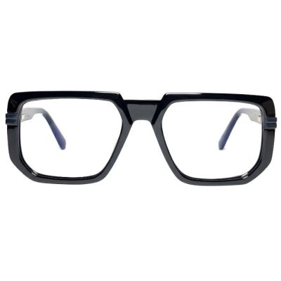 Glossy Black Oversized Square Statement Eyeglasses
