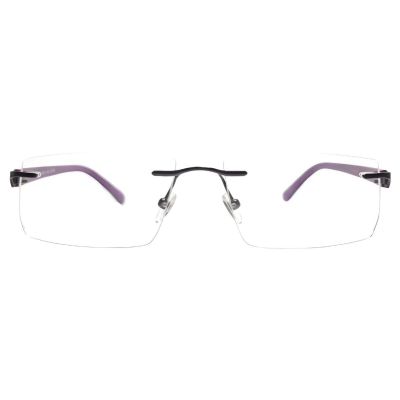 VioletSlim Designer Rimless Rectangular Eyeglasses