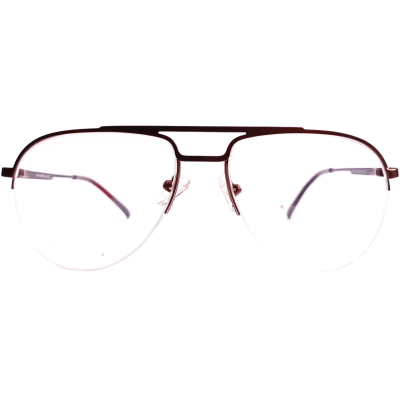 Stainless Steel Aviator Half-Rim Eyewear – Rich Maroon Finish