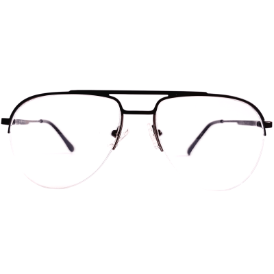 Stainless Steel Aviator Half-Rim Eyewear – Classic Silver Grey