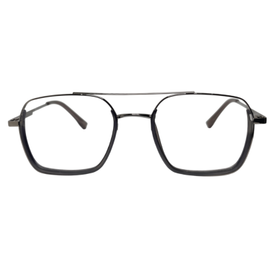 Sterling Arc Geometric Double Bridge Metal & Acetate Eyeglasses for Men