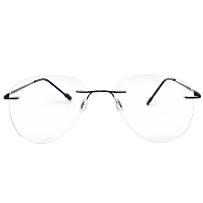 Sterling Vale Noir Rimless Aviator Eyeglasses — Matte Black