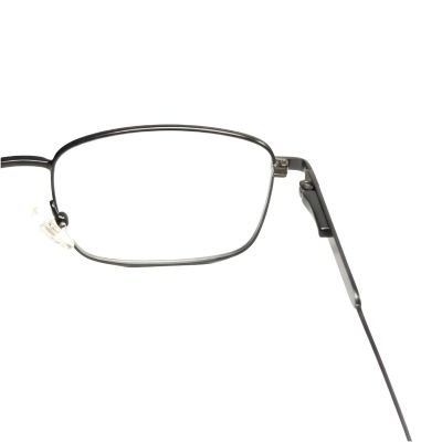 blue geometric full rim metal eyeglasses frame
