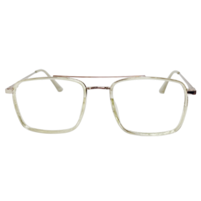 Transparent Square Double Bridge Eyeglasses for Men & Women