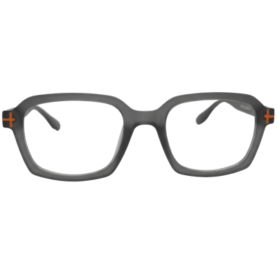 Urban-Bold Slate Grey Square Frames with Orange Accents