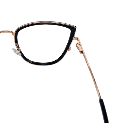 Geometric carbon fiber titanium full rim eyeglasses frame