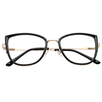 Geometric carbon fiber titanium full rim eyeglasses frame