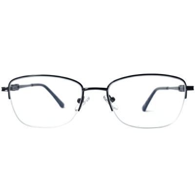 Women’s Semi-Rimless Titanium Oval Rectangular Glasses Grey
