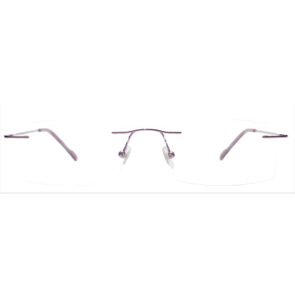 Ultra-Fine Metallic Pink Rimless Rectangular Frames