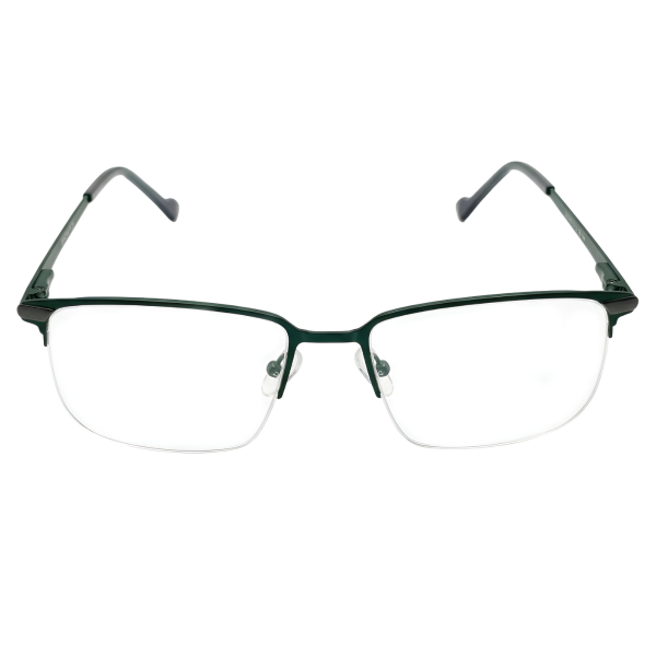 VIN Forest Green Semi-Rimless Rectangular Eyeglasses