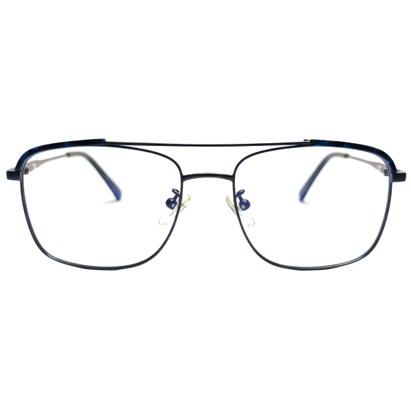 Nations Optics Bold Double-Bridge Blue Metal Aviator Frames