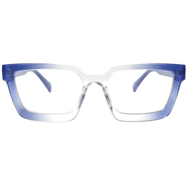 Arctic Blue Clear-to-Gradient Cat-Eye Modern Frames