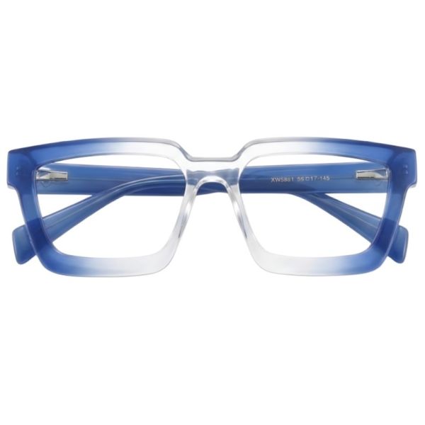 Arctic Blue Clear-to-Gradient Cat-Eye Modern Frames
