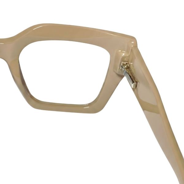Avant-Garde Beige Chunky Geometric Acetate Frames