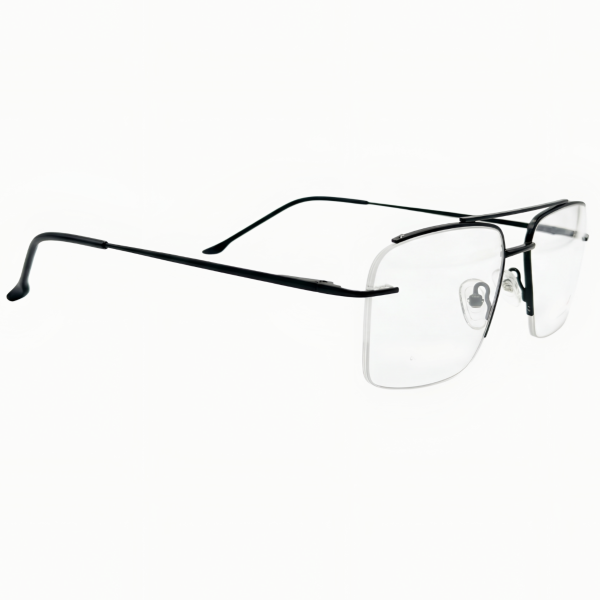 Black Titanium Half-Rim Aviator Prescription Frames