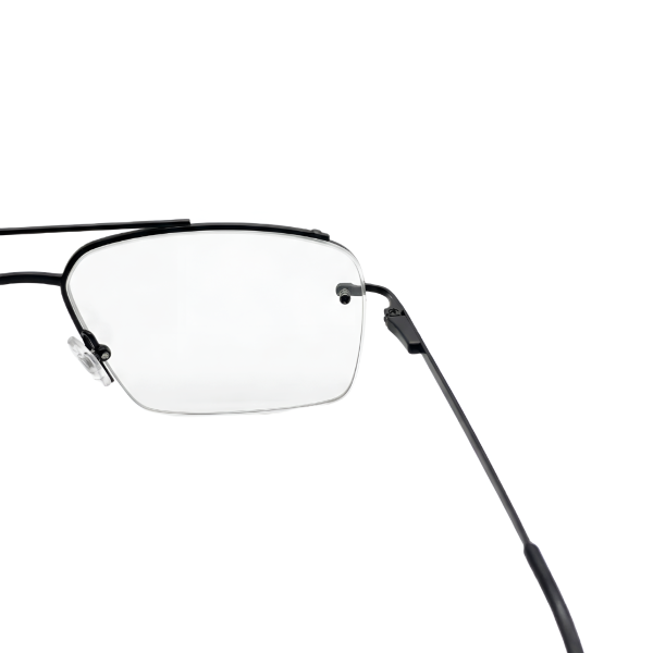 Black Titanium Half-Rim Aviator Prescription Frames